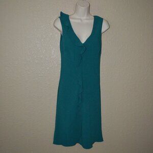 Sz 6 Magid Bernard Green Ruffle Sleeveless Dress